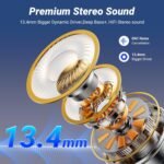 Wireless Earbuds, Bluetooth 5.4 AOVOCE Headphones with ENC Noise Cancelling Mic, LED Display 48H Playtime, IPX7 Waterproof in-Ear Bluetooth Earbuds for Sports Work Phone Laptop, for iOS Android, Black - Image 2