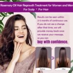 Rosemary Oil Hair Growth Serum W/Rosemary Water & Rice Water Spray Hair Growth,Biotin Castor Oil Argan Oil Caffeine Keratin Reduce Hair Loss,Restore Dry Damaged Hair Regrowth Treatments for Women Men - Image 2