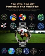 Smart Watch for Men Answer/Make Call for Android iPhone, 1.43" AMOLED HD Screen Mens Luxury Watch, 400mAh Heavy Duty Smartwatch Heart Rate Blood Oxygen Blood Pressure Sleep Monitor Pedometer, 2 Straps - Image 8