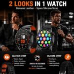 Smart Watch for Men with GPS, 1.46" AI Smartwatch, BT Call/Text Reply, Heart Rate/Sleep Monitor/Health Analysis, 100+ Sports Modes, 5ATM Waterproof Fitness Tracker for Android iOS – 2 Bands - Image 3