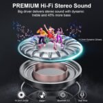 PEFUPEW Wireless Earbuds, Bluetooth 5.4 Headphones, ENC Noise Cancelling Mic Ear Buds with Stereo Bass, 40H Playtime Earphones, LED Display, Blue - Image 3