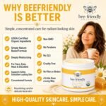 BeeFriendly® Organic Face and Eye Cream, All In One 2 oz | USDA Certified Organic, All In One Natural Face, Eye, Neck, Decollete Cream, Reduces Wrinkles & Lines - Image 5