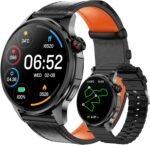 Smart Watch for Men with GPS, 1.46" AI Smartwatch, BT Call/Text Reply, Heart Rate/Sleep Monitor/Health Analysis, 100+ Sports Modes, 5ATM Waterproof Fitness Tracker for Android iOS – 2 Bands