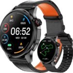 Smart Watch for Men with GPS, 1.46" AI Smartwatch, BT Call/Text Reply, Heart Rate/Sleep Monitor/Health Analysis, 100+ Sports Modes, 5ATM Waterproof Fitness Tracker for Android iOS – 2 Bands