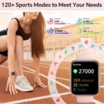 Smart Watches for Women, 1.85" HD Smartwatch Compatible iPhone/Samsung/Android (Answer/Make), Fitness Tracker with Heart Rate/Sleep/SpO2 Monitor, Smart Watch 3ATM Waterproof, 120+ Sport Modes, Alexa - Image 6