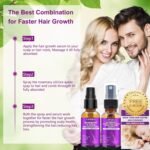 Rosemary Oil Hair Growth Serum W/Rosemary Water & Rice Water Spray Hair Growth,Biotin Castor Oil Argan Oil Caffeine Keratin Reduce Hair Loss,Restore Dry Damaged Hair Regrowth Treatments for Women Men - Image 6