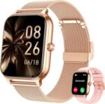 Smart Watch for Women & Men, 2026 New 1.96’’ Reloj Inteligente Para Mujer Answer/Make Calls, Blood Pressure, HR, Sleep Monitor, 110+ Sport Modes, Voice Assistant Fitness Watch for iOS Android Phone