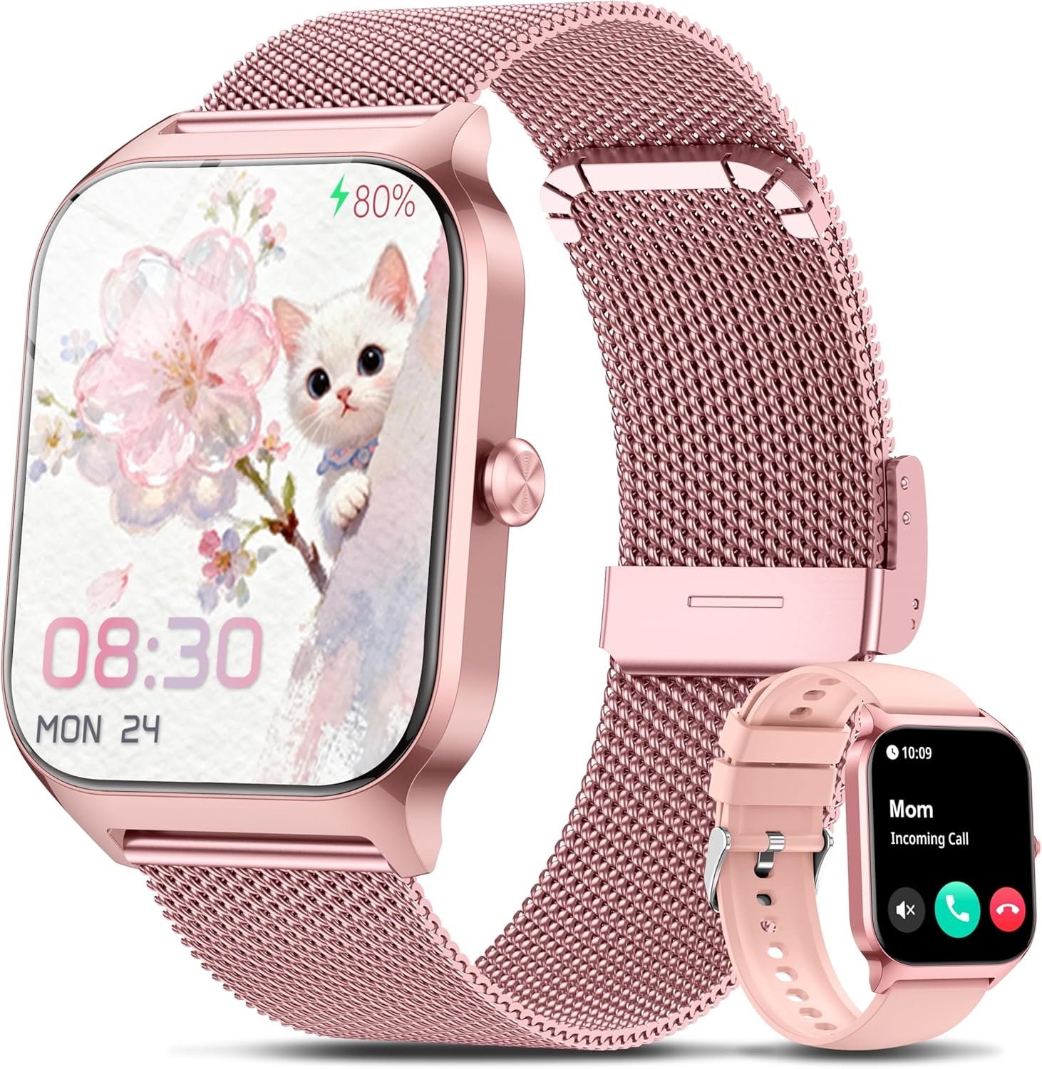 91oKYkR9CiL._AC_SL1500_.jpg Smart Watch Women Men, 1.85’’ Reloj Inteligente para mujer hombre, Make/ Answer Call, Health Monitor/Blood Pressure, 110+ Sports Modes, Voice Control, IP68 Waterproof Compatible with Android & iPhone - Image 1