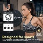 HAOYUYAN Wireless Earbuds, Sports Bluetooth Headphones, 80Hrs Playtime Ear Buds with LED Power Display, Noise Canceling Headset, IPX7 Waterproof Earphones for Workout/Running（Black） - Image 5