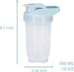 Shaker Bottle Protein Shakes Cup and 10-Ounce/300ML Shaker-Bottle with Whisk Balls, Protein Shaker- Bottles Set, Non-BPA plastic(Bule+Purple(2PCS)) - Image 2