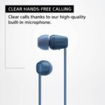 Sony WI-C100 Wireless in-Ear Bluetooth Headphones with Built-in Mic, Black | Up to 25 Hrs of Battery, Clear Hands-Free Calling, Easy Button Operation, Flexible Neckband, IPX4 Water Resistant - Image 5