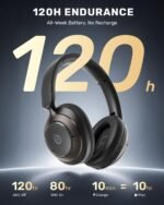 Boean Active Noise Cancelling Headphones, Bluetooth 6.0 Wireless Over Ear Headphones with 120H Playtime, 360° Spatial Audio & 5 ENC Mics, Soft Memory Foam, Transparency Mode for Office Travel Gaming - Image 3