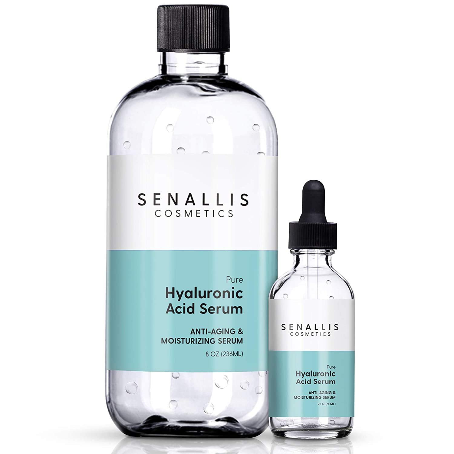 61BHSLXK7BL._SL1500_.jpg Hyaluronic Acid Serum 8 fl oz And 2 fl oz, Made From Pure Hyaluronic Acid, Anti Aging/Wrinkle, Ultra-Hydrating Moisturizer That Reduces Dry Skin Manufactured In USA - Image 1