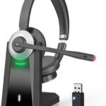 Wireless Headset with Microphone, AI Noise Cancelling Headset for Office | V6.0 Bluetooth Headset with Mute & Charging Base, Computer Headphones 36H Work, Call Center/PC/Phone/Laptop/Teams