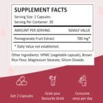 Organic Pomegranate Extract Capsules, Pomegranate Supplement with Naturally Occurring Polyphenols, Plant-Based Daily Wellness Formula, Non-GMO & Gluten Free, 60 Vegan Capsules - Image 7