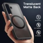 JETech Magnetic Case for Samsung Galaxy S24, Black | Compatible with MagSafe, Translucent Matte Back, Shockproof Protection - Image 5