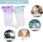 Shaker Bottle Protein Shakes Cup and 10-Ounce/300ML Shaker-Bottle with Whisk Balls, Protein Shaker- Bottles Set, Non-BPA plastic(Bule+Purple(2PCS)) - Image 5