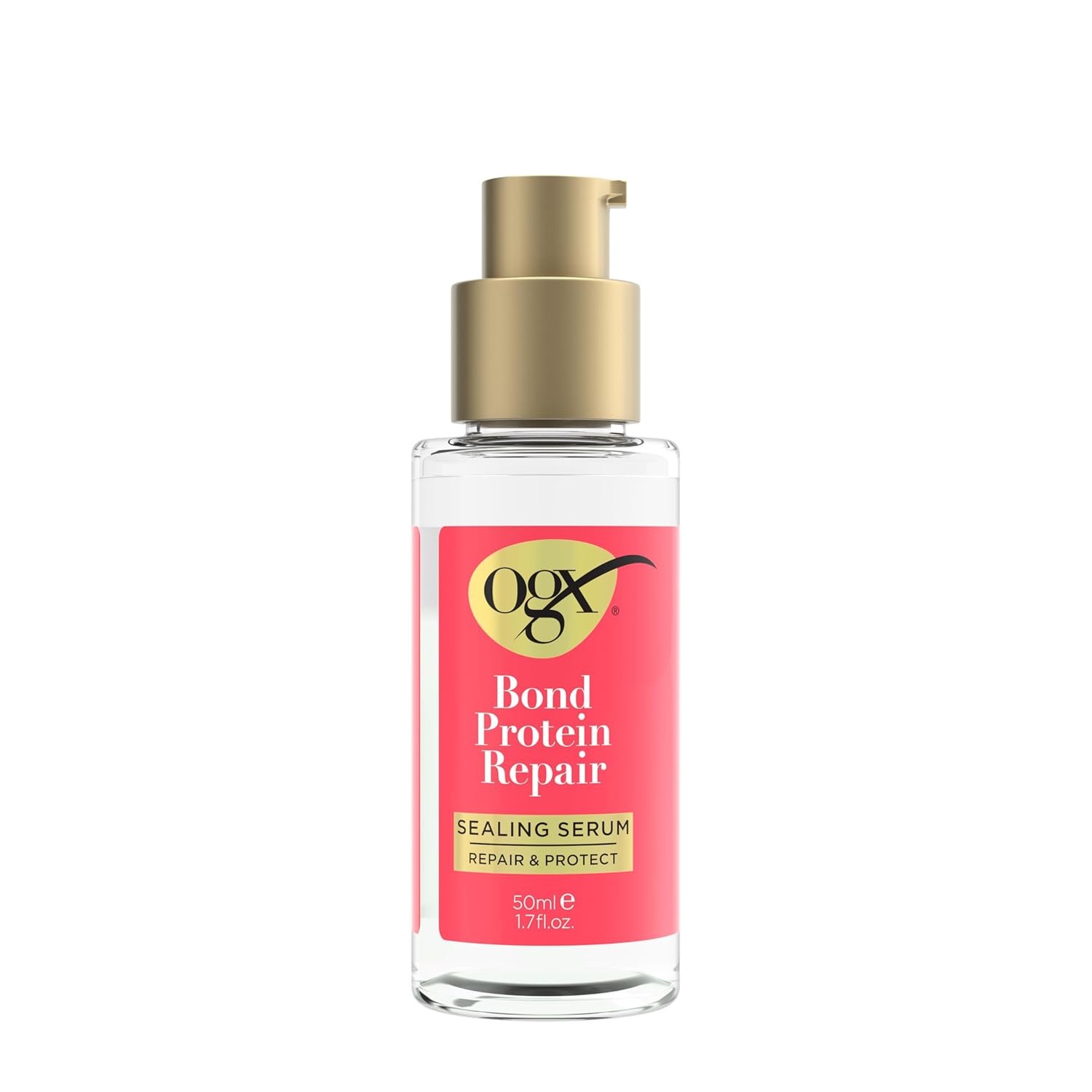 61TCdX6PR8L._SL1500_.jpg OGX Repair & Protect Bond Protein Repair Sealing Hair Serum, Formulated without Parabens, Frizz Treatment, 1.7 fl. oz - Image 1