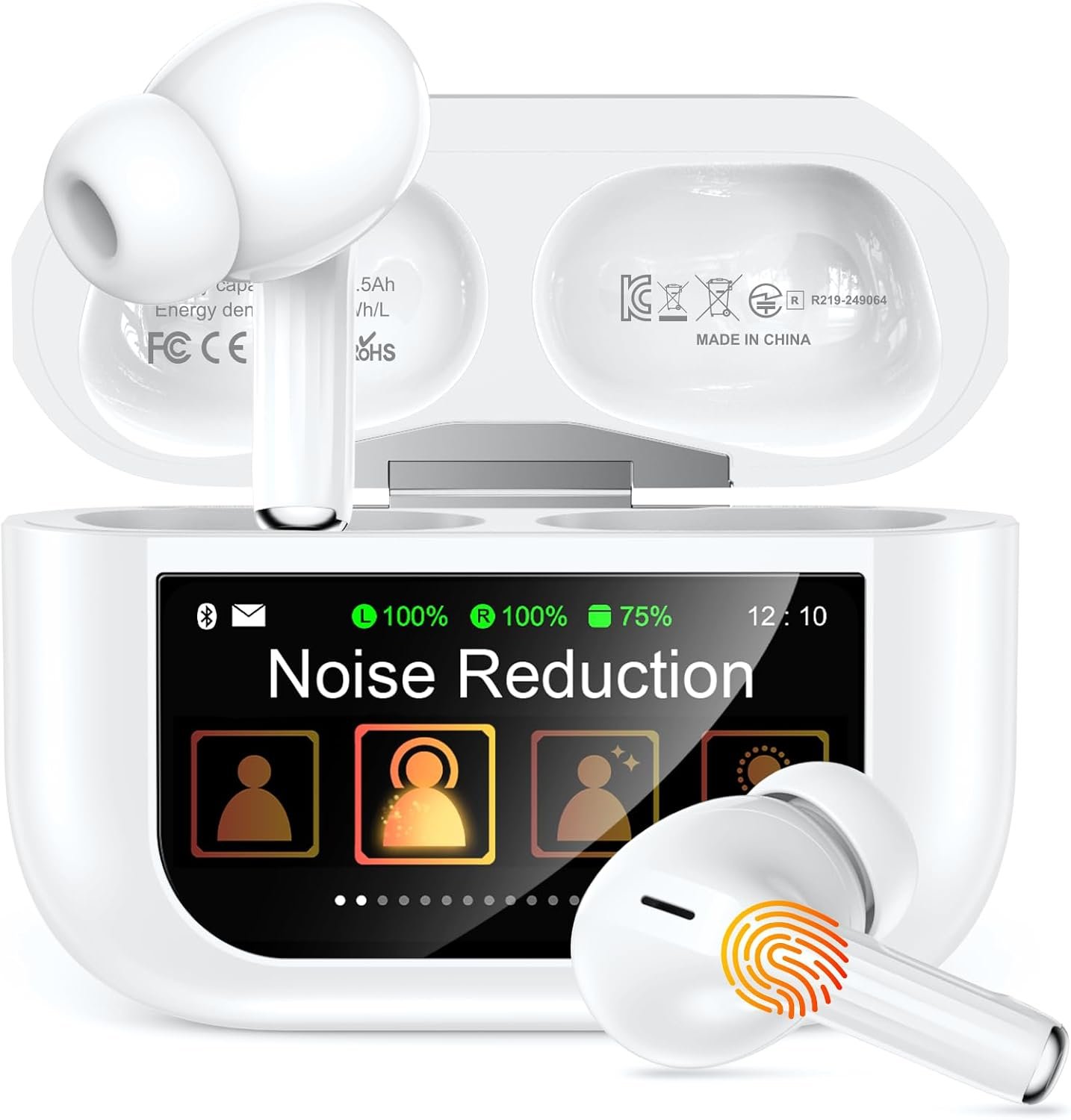 61UhjNWNvbL._AC_SL1500_.jpg Wireless Earbuds, Smart Touchscreen Ear Buds, ANC Headphones, Bluetooth 5.4 - Image 1