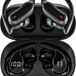 Wireless Earbuds Bluetooth Headphones, 54H Playtime Stereo Over Ear Buds with ENC Noise Cancelling, LED Power Display, IPX7 Waterproof Sport Earphones with Earhooks for Running/Workouts (Black)