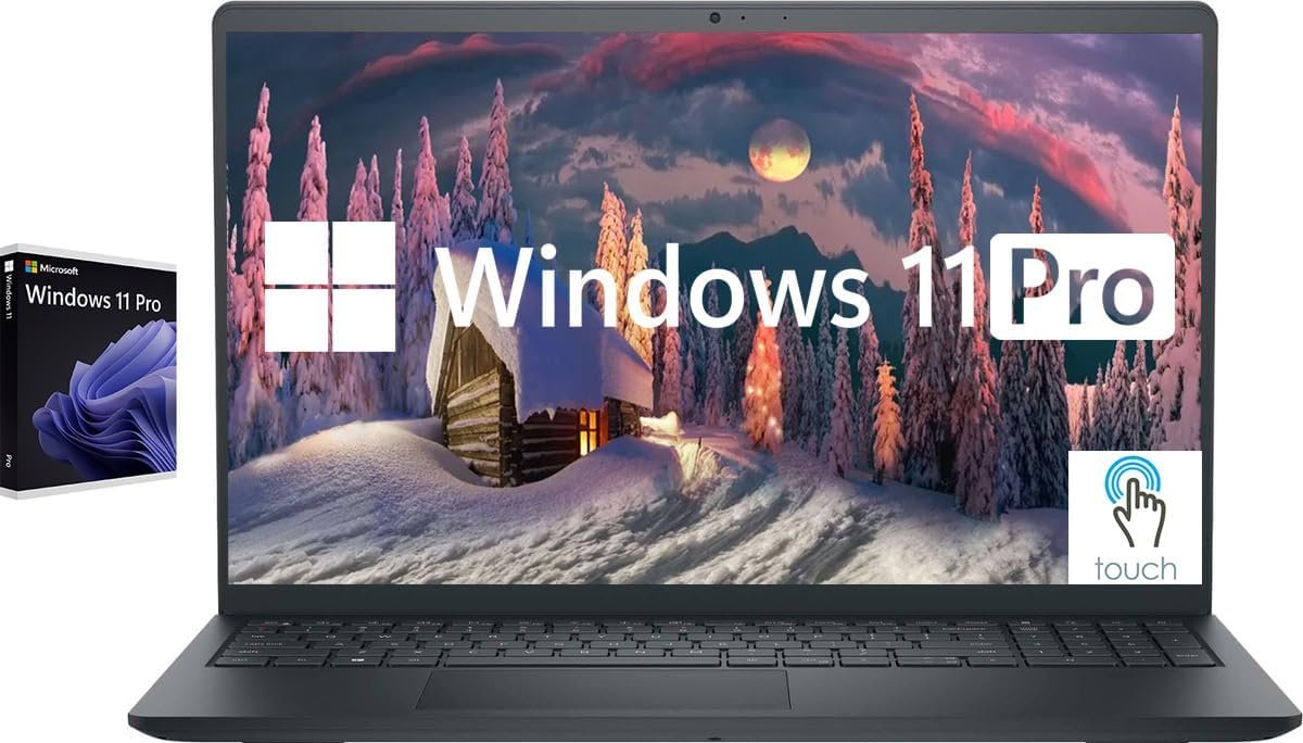 61Wc1fDGJuL._AC_SL1200_.jpg Dell Inspiron Touchscreen Laptop, 15.6" Business & Student Laptop Computer, Windows 11 Pro Laptop 16GB RAM 1TB SSD, Intel i5-1155G7 Processor, Full HD IPS Display, Numeric Keypad, Carbon Black - Image 1