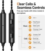 Audiovance Vibes 202M HiFi Wired Earbuds in-Ear Monitor Headphones with Mic | Clear Sound, Deep Bass, Noise-Isolating Ear Buds, Silver-Plated Cord, Comfort Fit, Gaming IEM Earphone, Case, 3.5mm Plug - Image 8