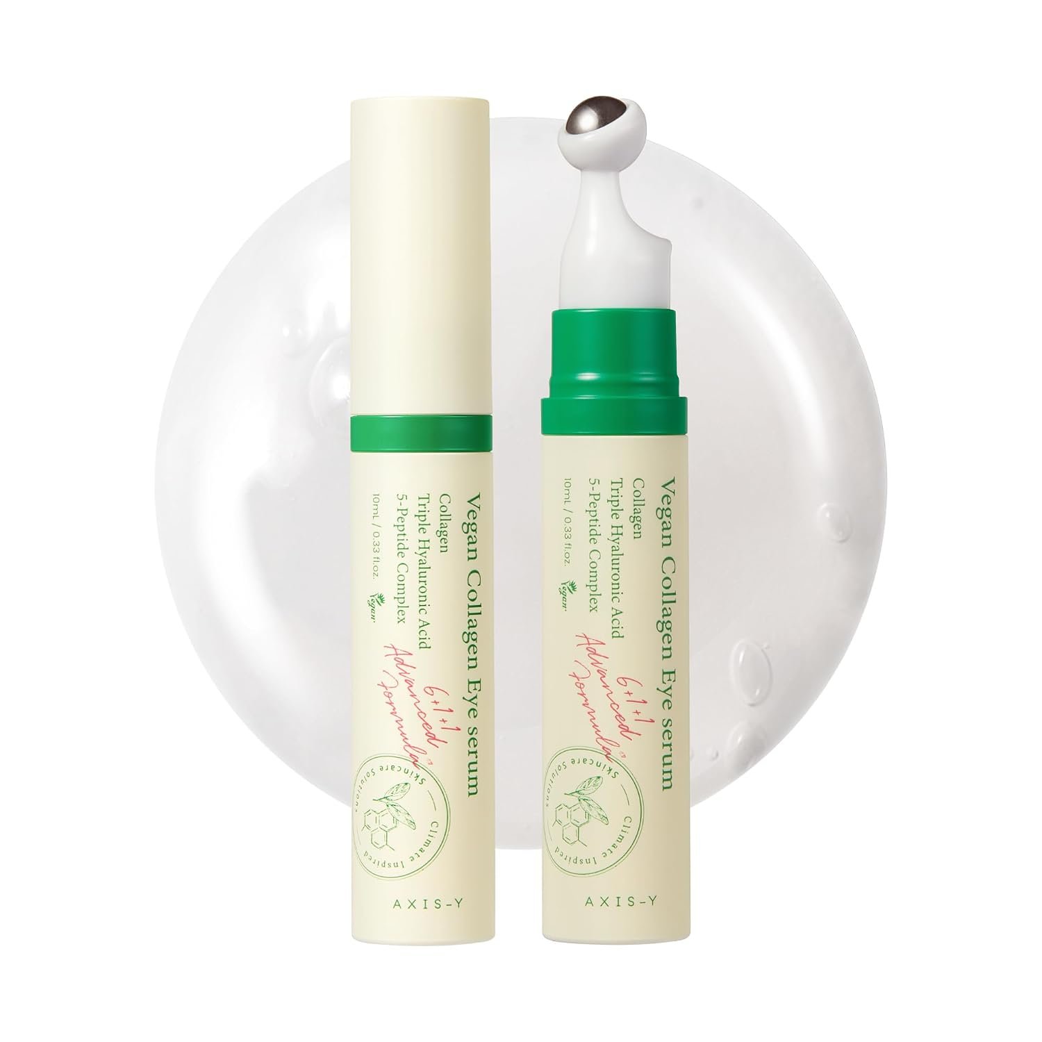 61geVDBoMpL._SL1500_.jpg AXIS-Y Vegan Collagen Eye Serum with 2% Niacinamide, Peptides, 0.33 fl. oz. | Vegan Korean Eye Cream with Cooling Roller for Wrinkles, Fine Lines, Dark Circles, Puffiness & Deep Hydration - Image 1