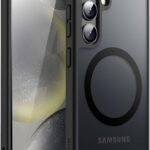 JETech Magnetic Case for Samsung Galaxy S24, Black | Compatible with MagSafe, Translucent Matte Back, Shockproof Protection