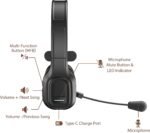 Trucker Bluetooth Headset V5.0, Wireless Headset with Noise Canceling&Mute Microphone for Cell Phones, On Ear Bluetooth Headphone for Computer, Zoom Meetings, Skype, Home Office - Image 2