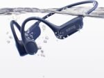 Sanag Swimming Bone Conduction Headphones Earbuds IPX8 Waterproof Underwater 8H Playtime Wireless Bluetooth Earphones with 32GB MP3 for Running Cycling Sport, Blue
