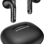 Monster N-Lite 208 Bluetooth 5.4 Wireless Earbuds | Built-In Microphone With Touch Control, 30 Hours Playback, Type-C Fast Charging, For Running & Daily Workout, Black
