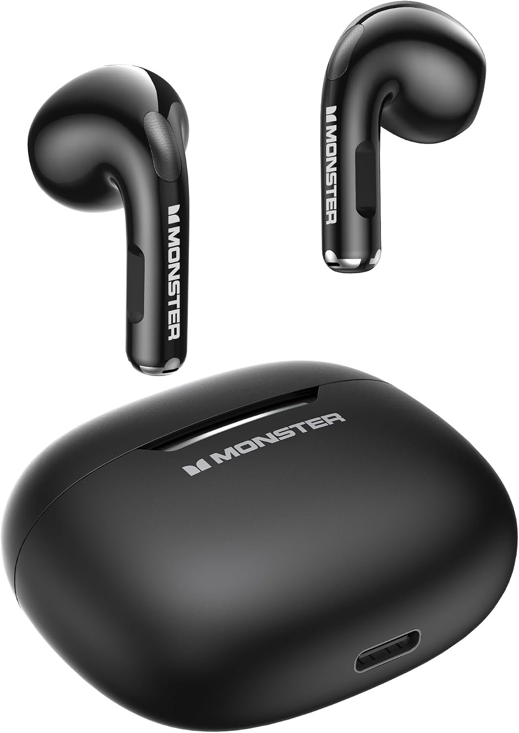 61uxjt5ljjL._AC_SL1500_.jpg Monster N-Lite 208 Bluetooth 5.4 Wireless Earbuds | Built-In Microphone With Touch Control, 30 Hours Playback, Type-C Fast Charging, For Running & Daily Workout, Black - Image 1