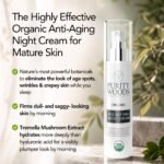 Purity Woods Night Cream, Age-Defying, Anti Aging Cream, Night Moisturizer | Facial Night Creams, Nighttime Deep Wrinkle Cream, USDA Organic Skincare, All Skin Types, Overnight Cream for Mature Women - Image 2