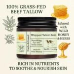 URQT Beef Tallow for Skin - Organic Grass-Fed Whipped Beef Tallow and Honey Balm - Deeply Moisturizing for Face & Body - Natural Skin Care for Soft, Supple Skin - Image 2