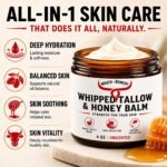 Organic Beef Tallow for Skin & Face - Whipped Honey Balm, Unscented (4 OZ) | Whipped Beef Tallow Moisturizer for Face and Body, Grass Fed Honey Tallow Balm, Unscented, Eczema and Rosacea Relief - Image 6