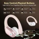 HAOYUYAN Wireless Earbuds, Sports Bluetooth Headphones, 80Hrs Playtime Ear Buds with LED Power Display, Noise Canceling Headset, IPX7 Waterproof Earphones for Workout/Running（Rose Gold） - Image 6