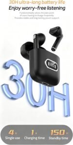 Wireless Earbuds with Big Bass, 20H Playtime, Bluetooth 5.3 Light Weight in Ear Headphones, Premium Sound Bass Ear Buds with Charging Case - Image 2