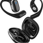 Open Ear Wireless Earbuds Bluetooth Headphones, 80H Playtime Stereo Ear Buds with ENC Noise Cancelling, Fast Charging, IPX7 Waterproof Sports Earphones with Earhook for Running/Workouts (Black)