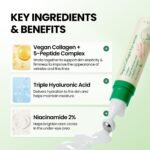 AXIS-Y Vegan Collagen Eye Serum with 2% Niacinamide, Peptides, 0.33 fl. oz. | Vegan Korean Eye Cream with Cooling Roller for Wrinkles, Fine Lines, Dark Circles, Puffiness & Deep Hydration - Image 3