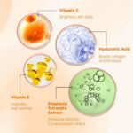 VGO Vitamin C Serum for Face, Vit C Anti Aging Serum with Hyaluronic Acid & Vitamina E, Deep Hydration Facial Care for All Skin Types, 1.01oz / 30ml - Image 2