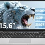 DUNHOO Laptop, 15.6’’ Laptop Computer with Celeron Processor N4000, 2Cores 2Threads, 12GB RAM DDR4 256GB SSD Laptops, UHD Graphics 600, Lap Top 180°Hinge, FHD 1920 * 1080, WiFi 5, BT 4.2, Win 11 Pro