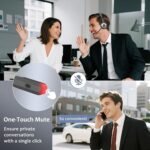 Wireless Headset with Microphone, AI Noise Cancelling Headset for Office | V6.0 Bluetooth Headset with Mute & Charging Base, Computer Headphones 36H Work, Call Center/PC/Phone/Laptop/Teams - Image 3