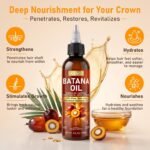 Batana Oil for Hair Growth–100% Pure Unrefined with Rosemary, Castor & Pumpkin Seed Oils, Infused with Biotin | Strengthens, Repairs Scalp, Nourishes & Reduces Hair Loss for Men & Women– 4 oz x 2 Pack - Image 3