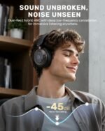 Boean Active Noise Cancelling Headphones, Bluetooth 6.0 Wireless Over Ear Headphones with 120H Playtime, 360° Spatial Audio & 5 ENC Mics, Soft Memory Foam, Transparency Mode for Office Travel Gaming - Image 2
