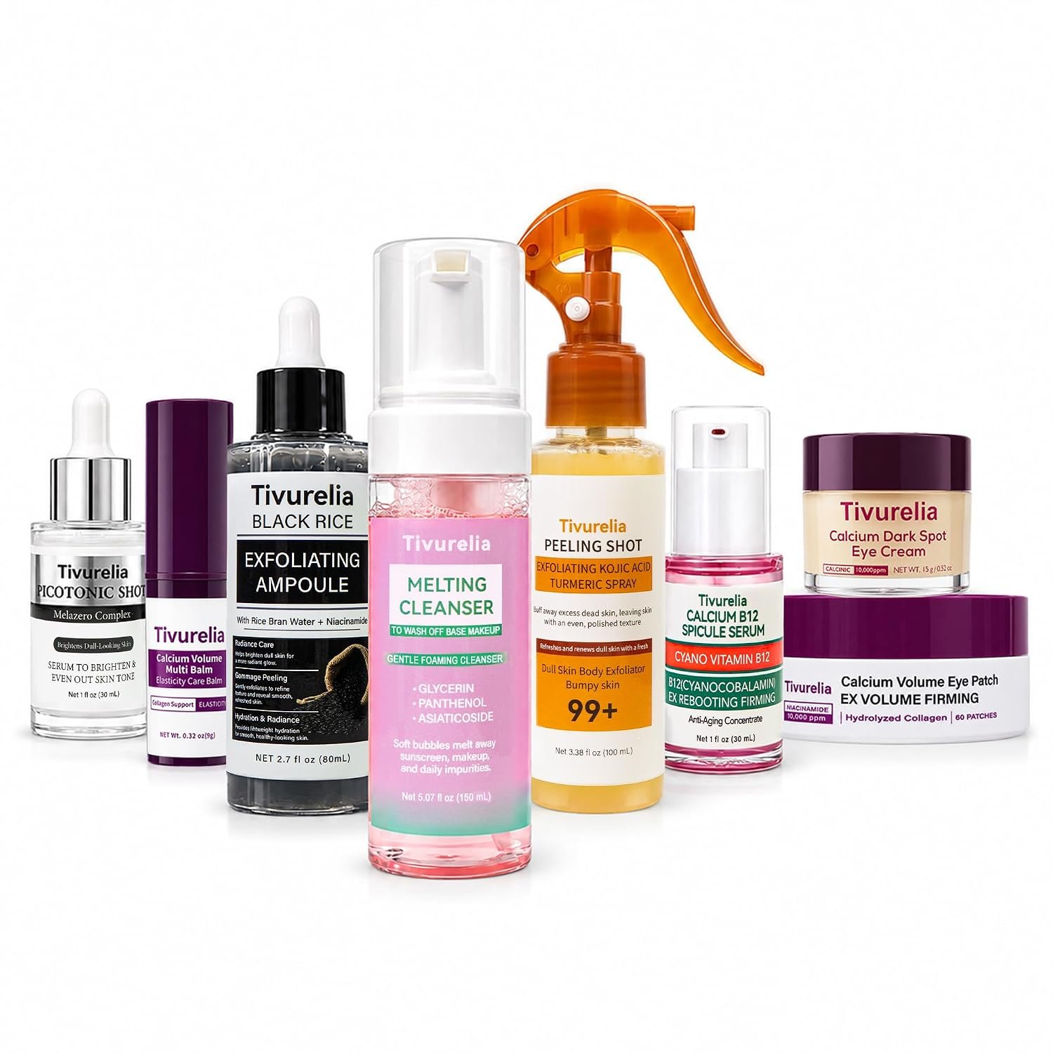 716rEZLMV2L._SL1500_.jpg Calcium Daily Skincare Set, Facial Care Kit with Cleanser, Serums, Calcium Multi Balm Stick & Eye Patches, Hydrating Moisturizing Routine for Soft, Smooth-Looking Skin. - Image 1
