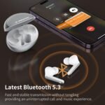 Monster N-Lite 203 AirLinks Wireless Earbuds, Bluetooth 5.3 Headphones HiFi Stereo, Wireless Earphones with 30H Playback, Type-C Charging, HD Clear Call, Touch Control, IPX6 in-Ear Earbuds, Silver - Image 4
