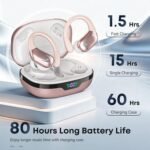 HAOYUYAN Sports Bluetooth Headphones, 80Hrs Playtime Wireless Earbuds with LED Power Display, IPX7 Waterproof Earphones for Workout/Running, Noise Canceling Headset Ear Buds - Image 3