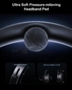 Hybrid Active Noise Cancelling Headphones, Over-Ear Bluetooth Headphone with Hi-Res Audio, 90H Playtime, Deep Bass, Transparency Mode, Foldable Comfort Cups, Graduation Gifts for Travel Office - Black - Image 7
