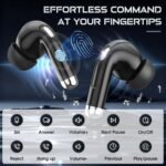 TRAUSI Wireless Earbuds with Smart Touch Screen & 180° Rotating Case – Bluetooth 5.4 Headphones, Noise Cancelling Ear Buds, Stress Relief Design Earphones - Image 4