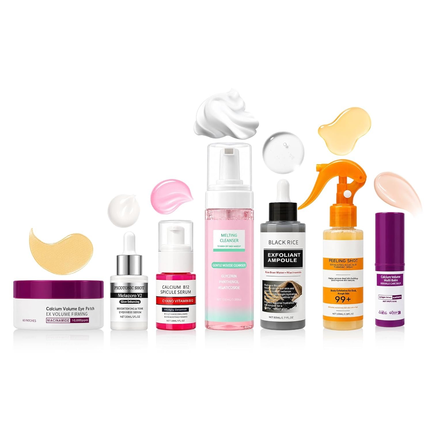 71CPIOa2UyL._SL1500_.jpg Skincare Routine Set - Facial Care Kit with Cleanser, Serums, Balm & Eye Patches - Hydrating & Daily Skin Care - Image 1